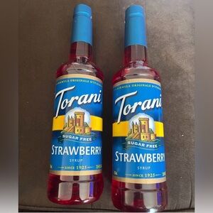 Lot 2 Torani Sugar Free Syrup Strawberry Zero-Calorie Flavoring Drinks 25.4 oz